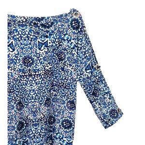 Cable & Gauge Shirt Medium Blue Slit Sleeves Chrome Grommet Accents